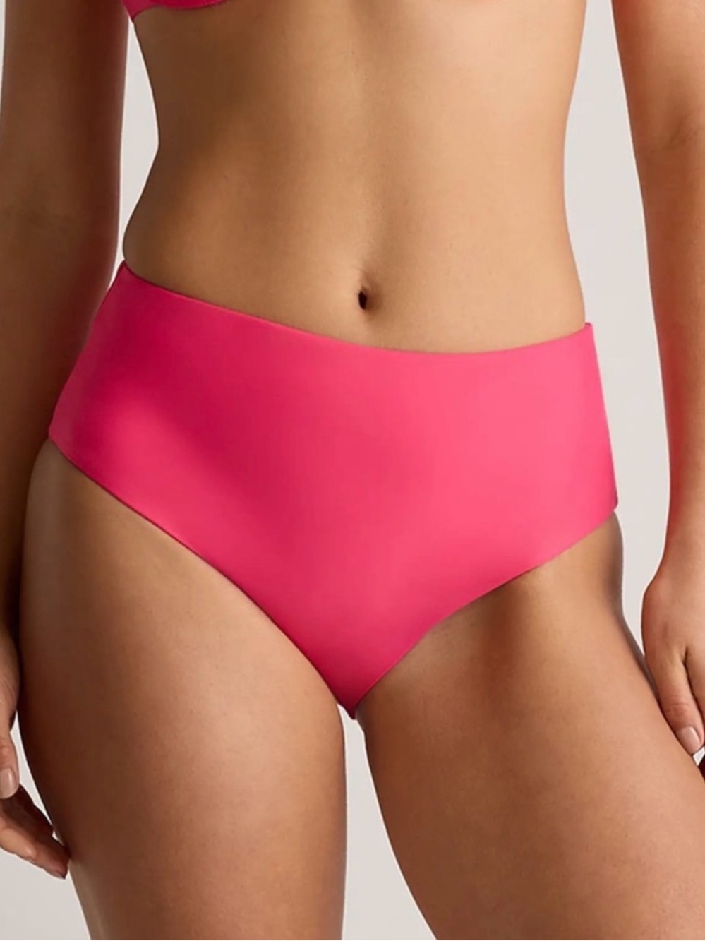 NWT QUINCE Italian High-Rise Bikini Bottom Hibiscus